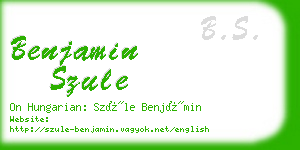 benjamin szule business card